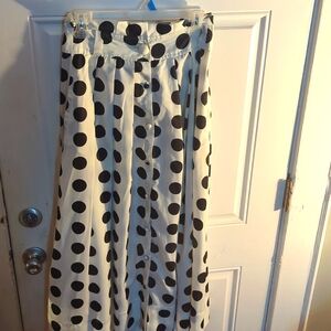 Long Black and White Polkadot Skirt